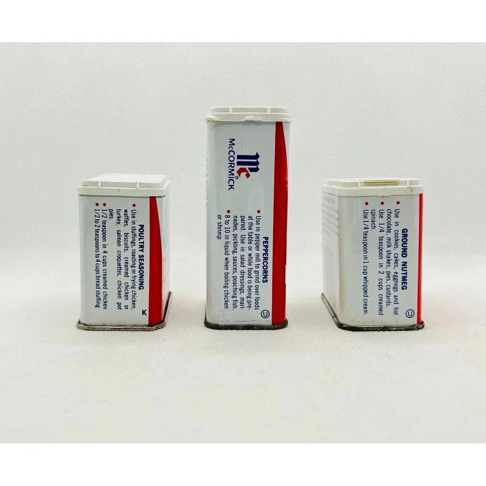 Vintage MCCORMICK‎ Metal Spice Tins Poultry Seasoning Spice Kitchen Kitschy